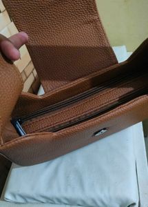 Brown Shoulder Bag with Logo
