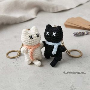 Cute Crochet Cat Keychains - Set of 2