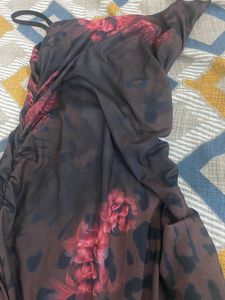 PRINTED MAXI MESH DRESS