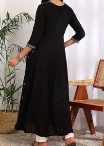 Embroidered Black Kurta