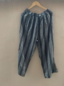 Blue Striped Wide Leg Pants