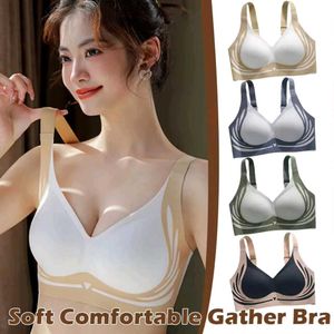 Comfy Beige Wireless Gather Bra
