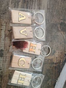 Wooden Alphabet Keychain