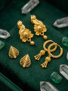 gold plate ear ring combo pack of 3 offer