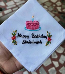 Happy Birthday Embroidered Handkerchiefonly one