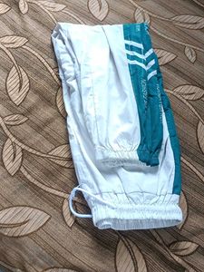 Stylish White & Teal Track Pants
