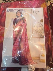 Beautiful Pink Fancy and Floral Saree