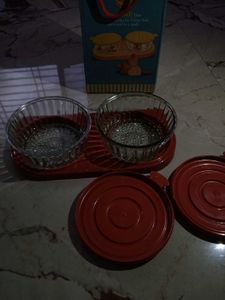 Beautiful Glass bowls (like tiffin) set.