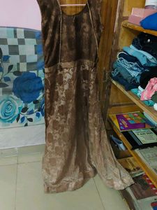 Elegant Embellished Brown Ethnic Gown