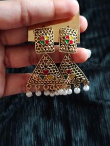 Vintage Style Triangle Drop Earrings