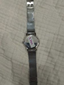 Minimalist Silver Mesh Strap Watch