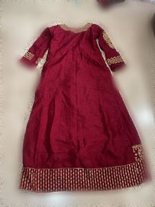 Elegant Red Embroidered Gown