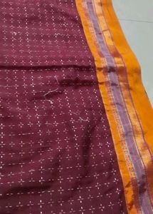 Maroon Saree with Golden Border