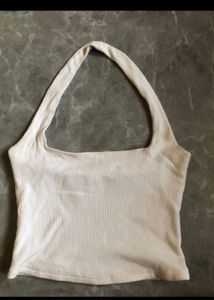 white halter neck top