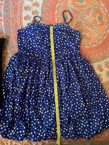 Blue Heart Print Mini Dress