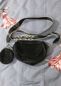 Sparkling Black Crossbody Bag