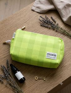 Moxie Lime Green Plaid Pouch