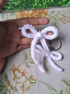 Crocheted ribbon Keychains Set of 3