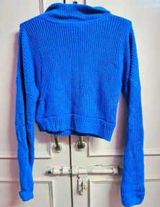 Blue Knit Pullover