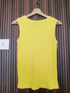 Vibrant Yellow Ribbed Tank Top