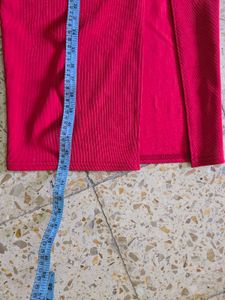 Vibrant Red Bodycon Midi Dress