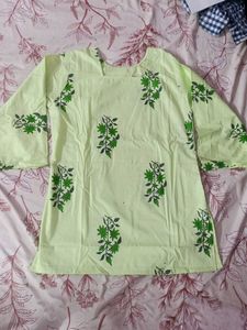 Light Green Floral Print Kurta