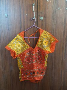 Embroidered Mirror Work Blouse & Lehenga set