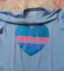 Blue Glitter Heart Sweatshirt