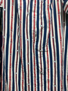 Vintage Striped Button-Up Dress