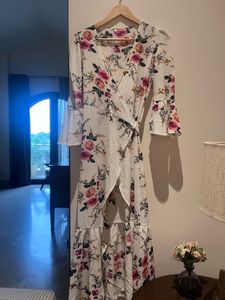 Floral Wrap Maxi Dress SHEIN
