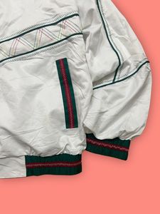 Retro White &amp; Green Track Jacket