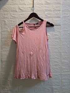 Cute Pink Cold Shoulder Top