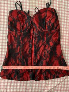 GOTHIC Red Lace Corset Top
