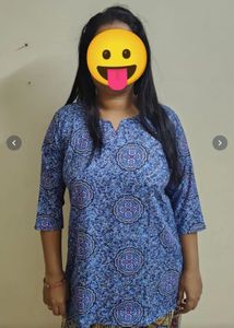 Blue Printed Short Kurta