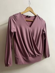 Elegant Mauve Wrap Top