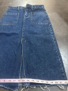 Denim Midi Skirt with Pockets