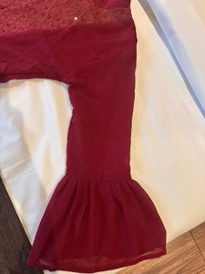 Elegant Maroon Georgette Gown