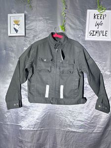 Men's Grey Striped Bomber Jacket