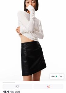 Chic Faux Leather Mini Skirt waist 26inches
