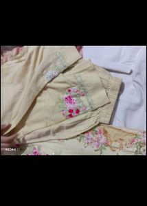 Patchwork suit with chiffon dupatta