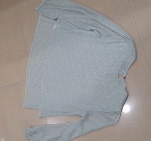 Olive Light Blue Georgette Top
