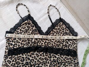 Leopard Print Lace Slip Dress