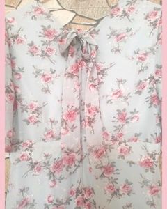 Powder Blue Floral Dress(Weekend sale)