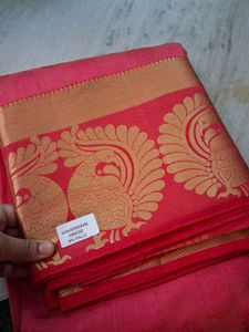 Kanjeevaram Silk Saree with Peacock Motifs