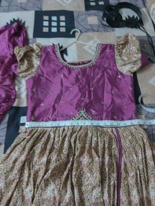 Beautiful Purple &amp; Beige Ethnic frock