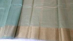 Elegant Light Green Saree with Golden Border