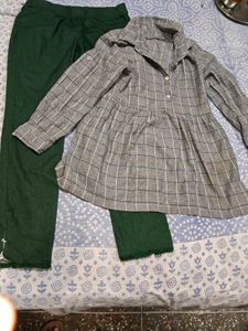 Chic Plaid Tunic Top and pants
