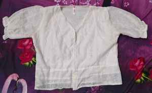 Chic White Broderie Anglaise Top