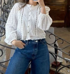 Zara broderie anglaise top
