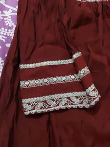 Elegant Maroon Kurta with Embellished Neckline